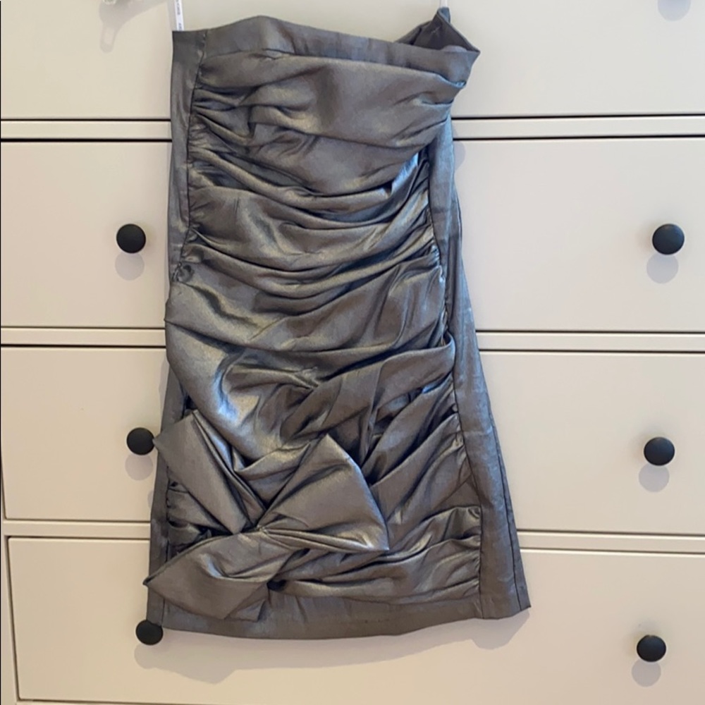 Jessica Mcclintock metallic silver dress